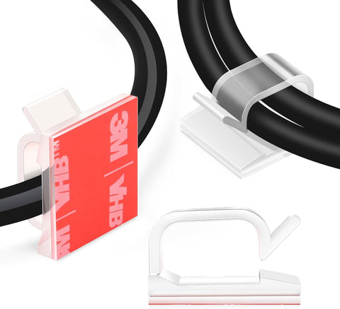 XHF 60PCS 3/4” Clear Adhesive Cable Wire Wall Light Clips, Cord Holder