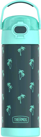 THERMOS FUNTAINER Water Bottle with Spout, 16oz, Palm Trees