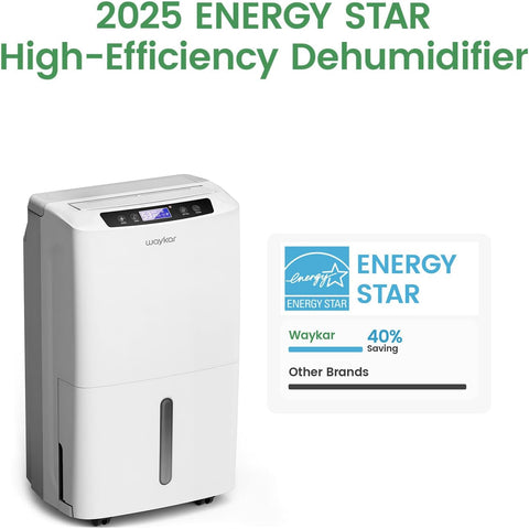 Waykar 34 Pints 2000 Sq. Ft. 2025 Energy Star Dehumidifier for Home