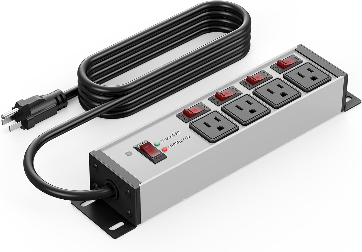 CCCEI 12 Gauge Heavy Duty Surge Protector, Grey, 25FT, 1