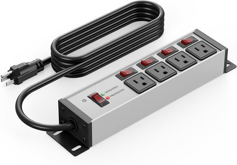 CCCEI 12 Gauge Heavy Duty Surge Protector, Grey, 25FT, 1