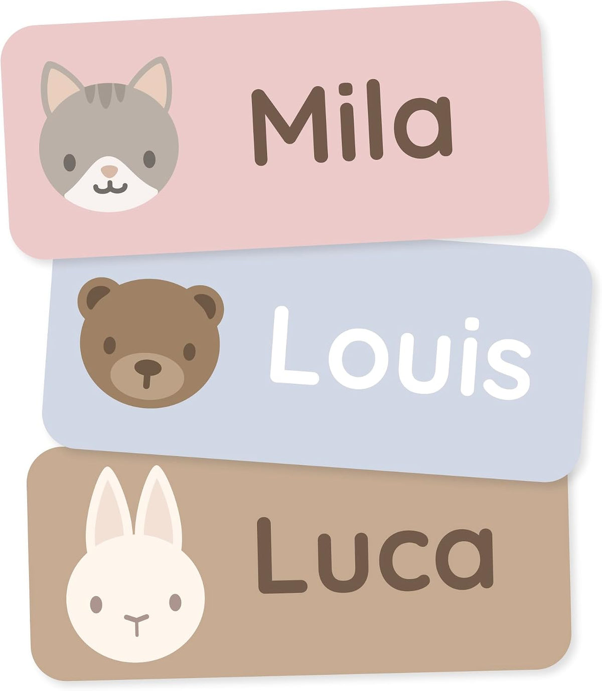 Personalized Name Labels for Kids (60) – Clothing Labels & Daycare Labels – Custom Waterproof Stickers for School Supplies - Babyanimals