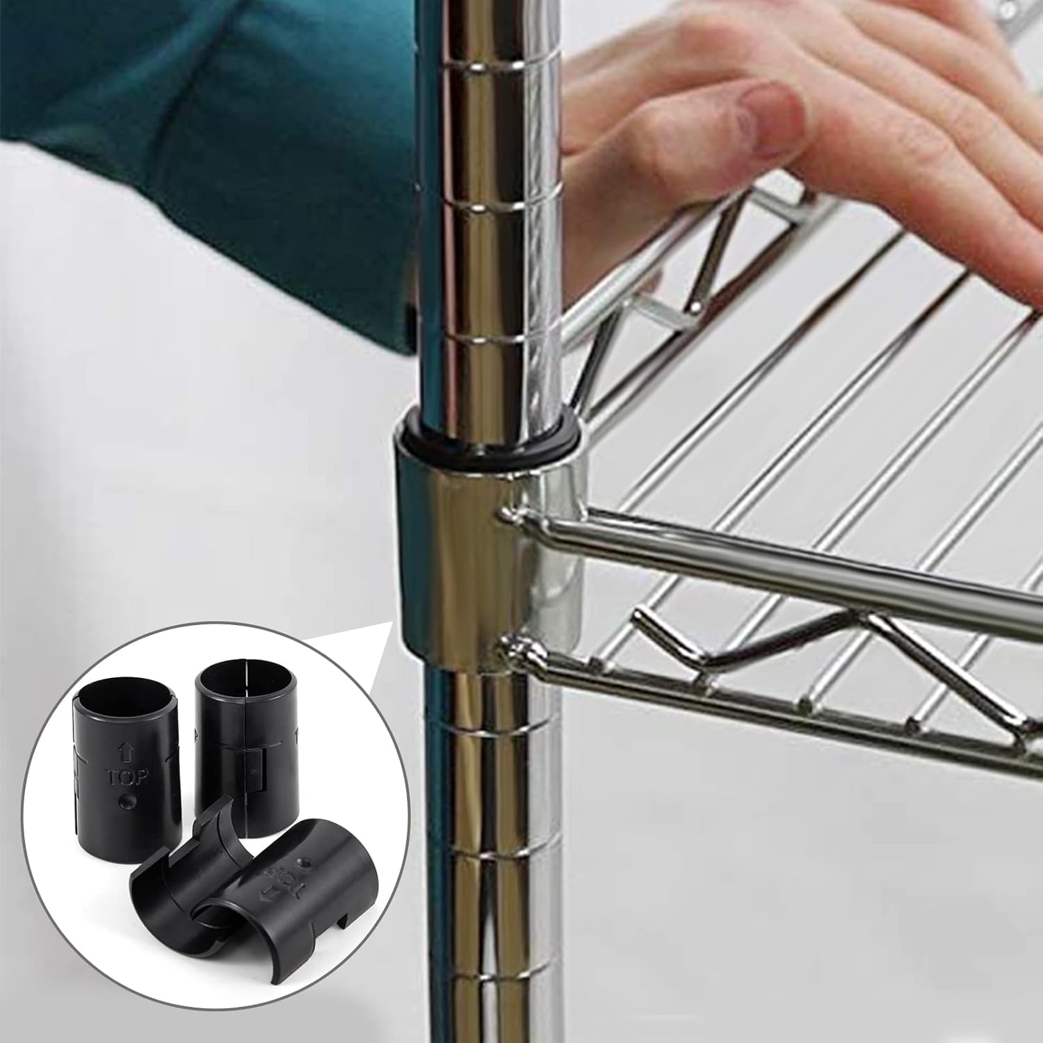 72Pcs Wire Metal Shelving Clips for 1" Post, 36 Pairs Plastic Replacements