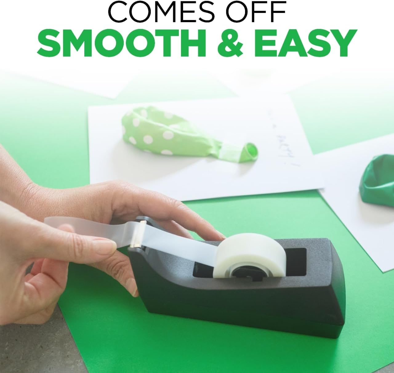 Scotch Desktop Tape Dispenser, Black, 2.7 in. x 2.7 in. x 6.4 in., 1 Tape Dispenser, Polystyrene (PS)