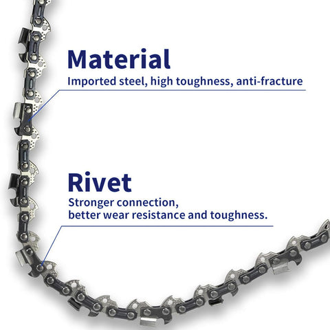 3 Pack 10 Inch Chainsaw Chain .043" Gauge 40 Drive Links 3/8" Pitch Replacement Chains Compatible with Ryobi Echo CS-271 PPF-225 Homelite WORX WG322