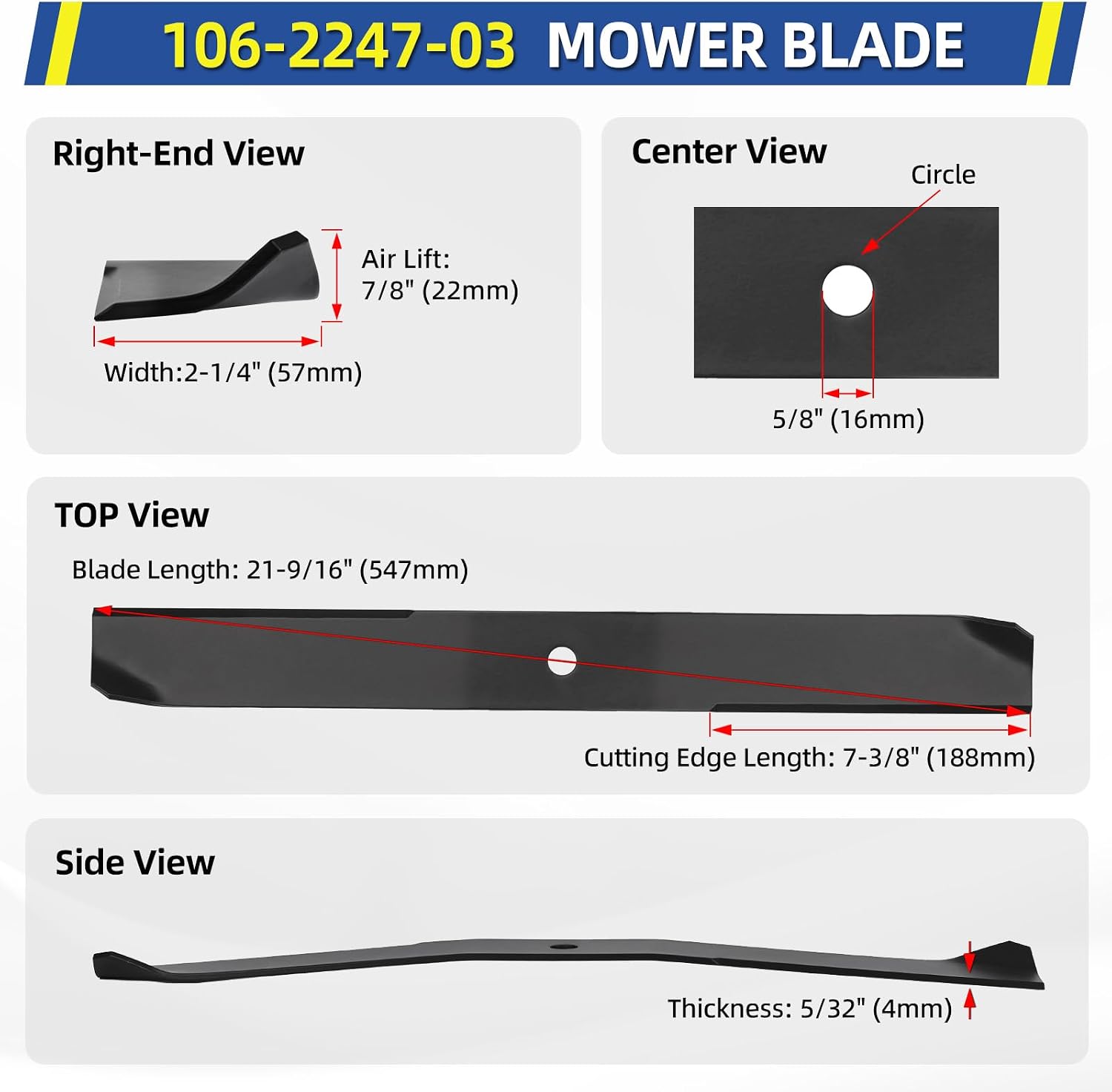 GICOOL 42 Inch Blades for Toro Time Cutter Zero Turn Mowers, 2 Pack