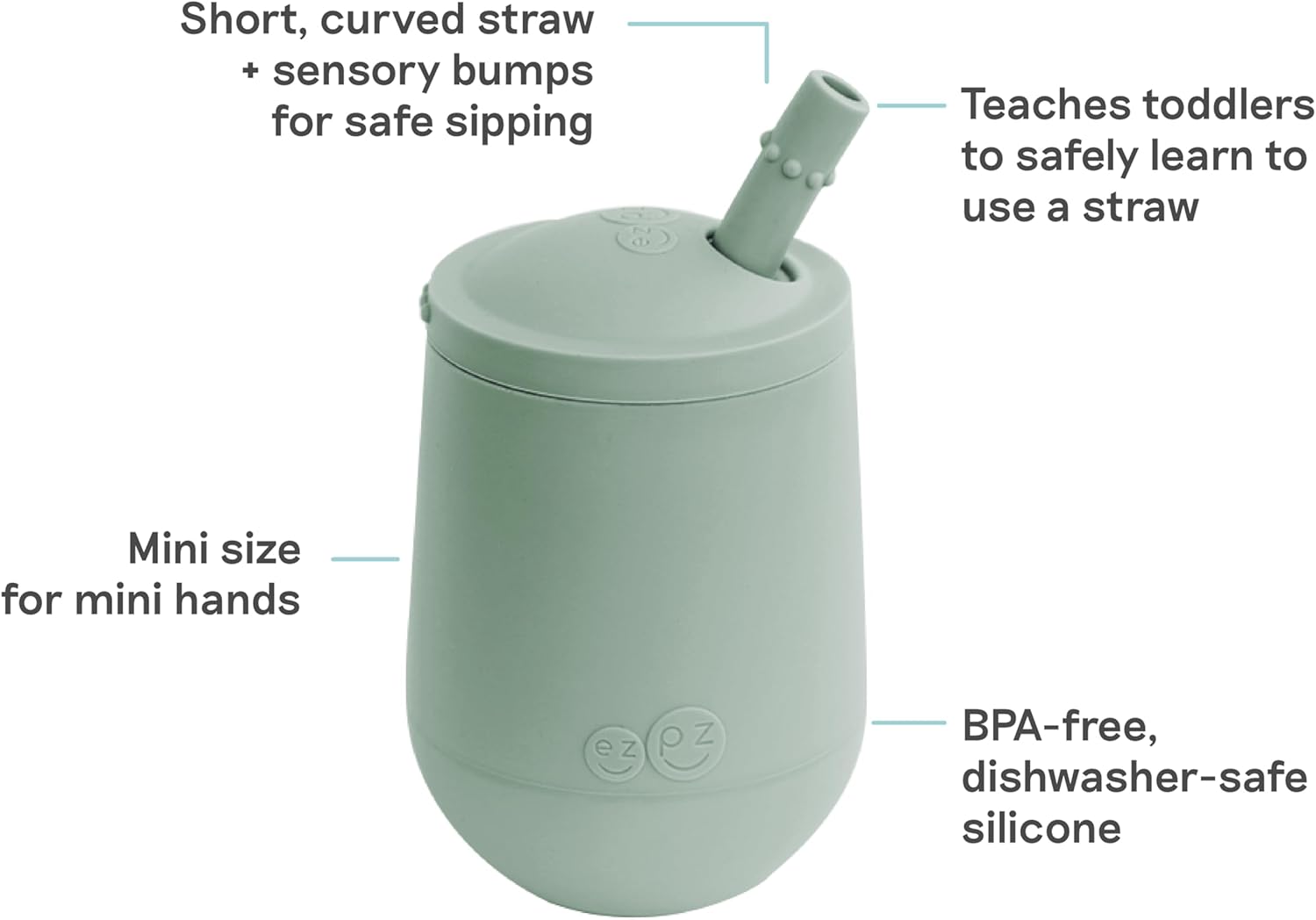 ezpz Mini Cup + Straw Training System (Sage) - 9 Months+