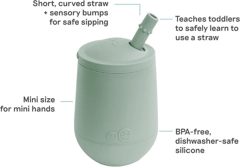 ezpz Mini Cup + Straw Training System (Sage) - 9 Months+