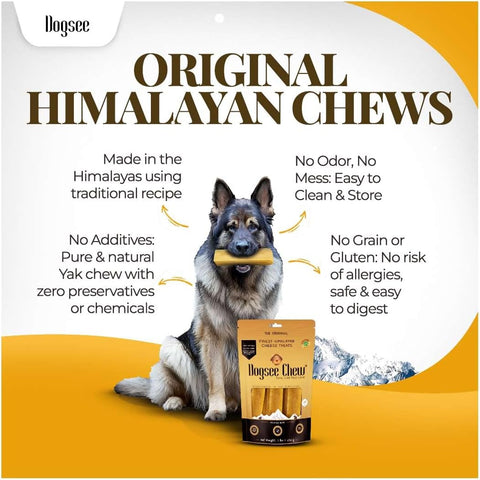 Dogsee Himalayan Yak Chews (XL - 6 Chews) | Yak Chews for Large Dogs | Dog Treats | Helps Joint Pain | Rawhide-Free