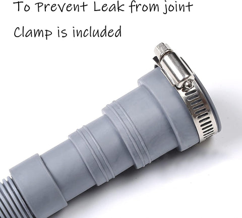 HLMOptimo 16 Feet Universal Washing Machine Drain Hose Flexible Dishwasher Drain Hose Extension Kits Corrugated Washer Hose w/ 1 Adapter 4 Clamps 1 U-Bend Holder