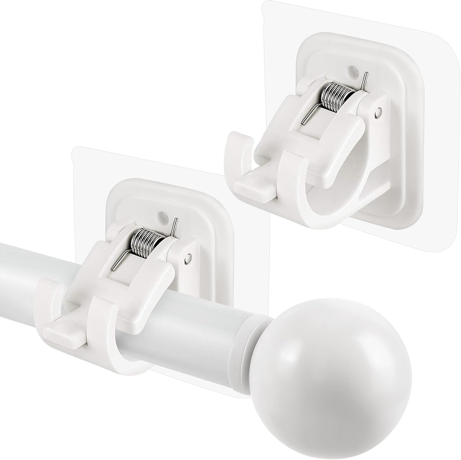 Self Adhesive No Drill Adjustable Curtain Rod Holder Hooks Brackets