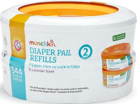 Munchkin Arm & Hammer Diaper Pail Refills, Lavender, 2 Pack