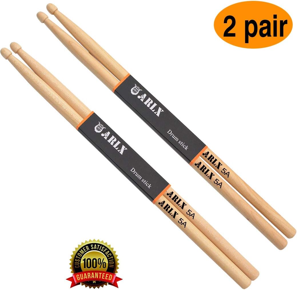 Drum Sticks 5A Wood Tip Drumstick (2 Pair Maple)