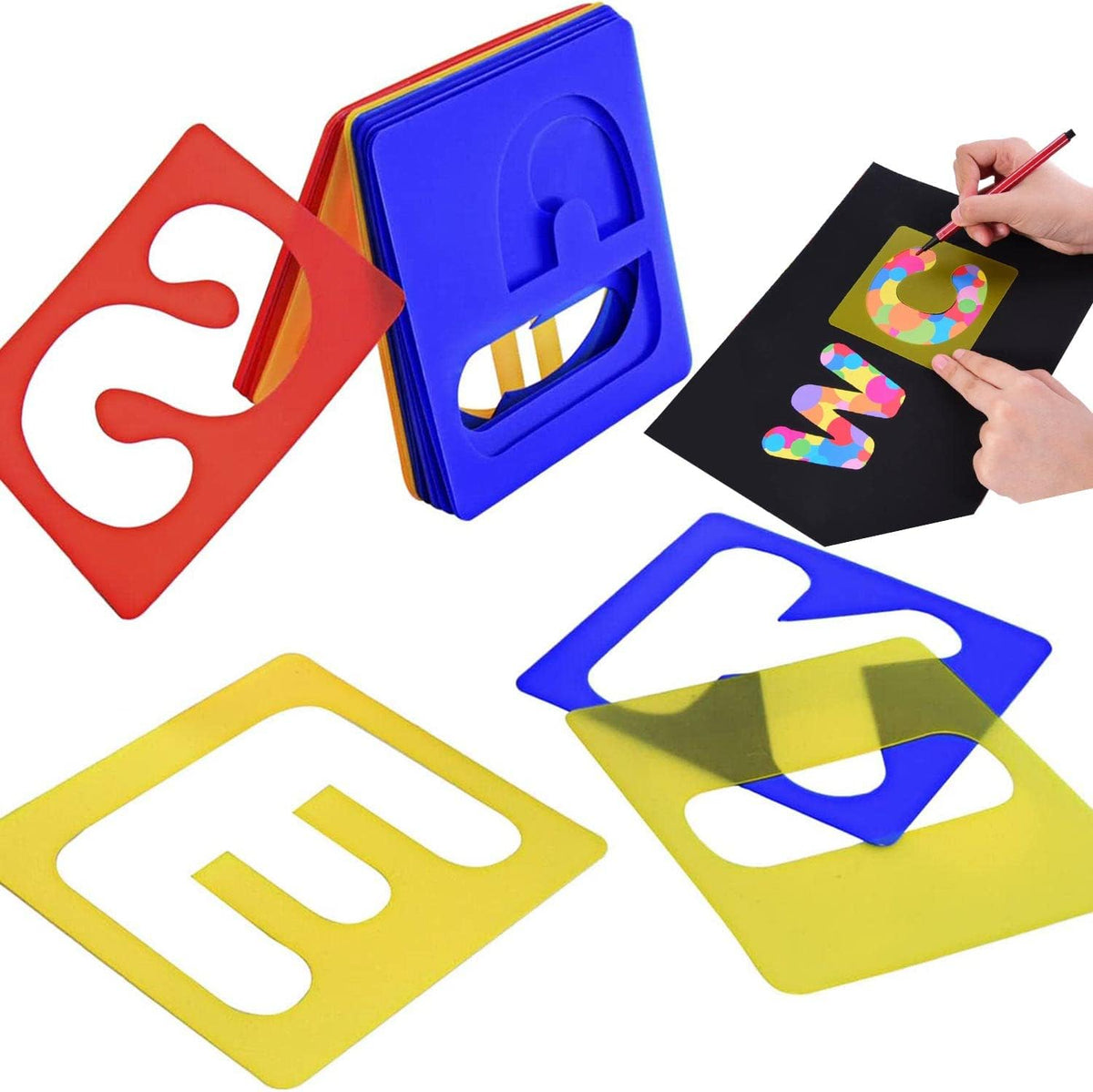 TecUnite 26 Pcs Alphabet Stencils Set, 8 x 8 Inches