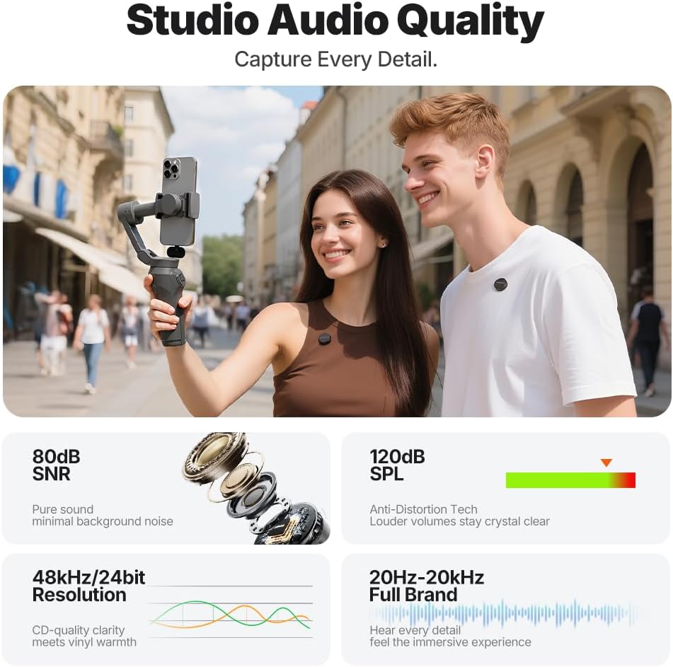 MAONO Wave T5 Wireless Lavalier Microphone for iPhone15/16/17 Android Phone