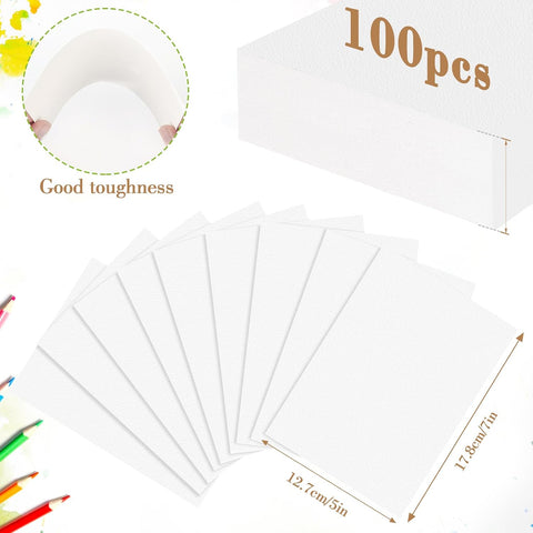 100PC 5x7 Watercolor Paper Bulk 140lb/300g Cold Press Water Color Paper