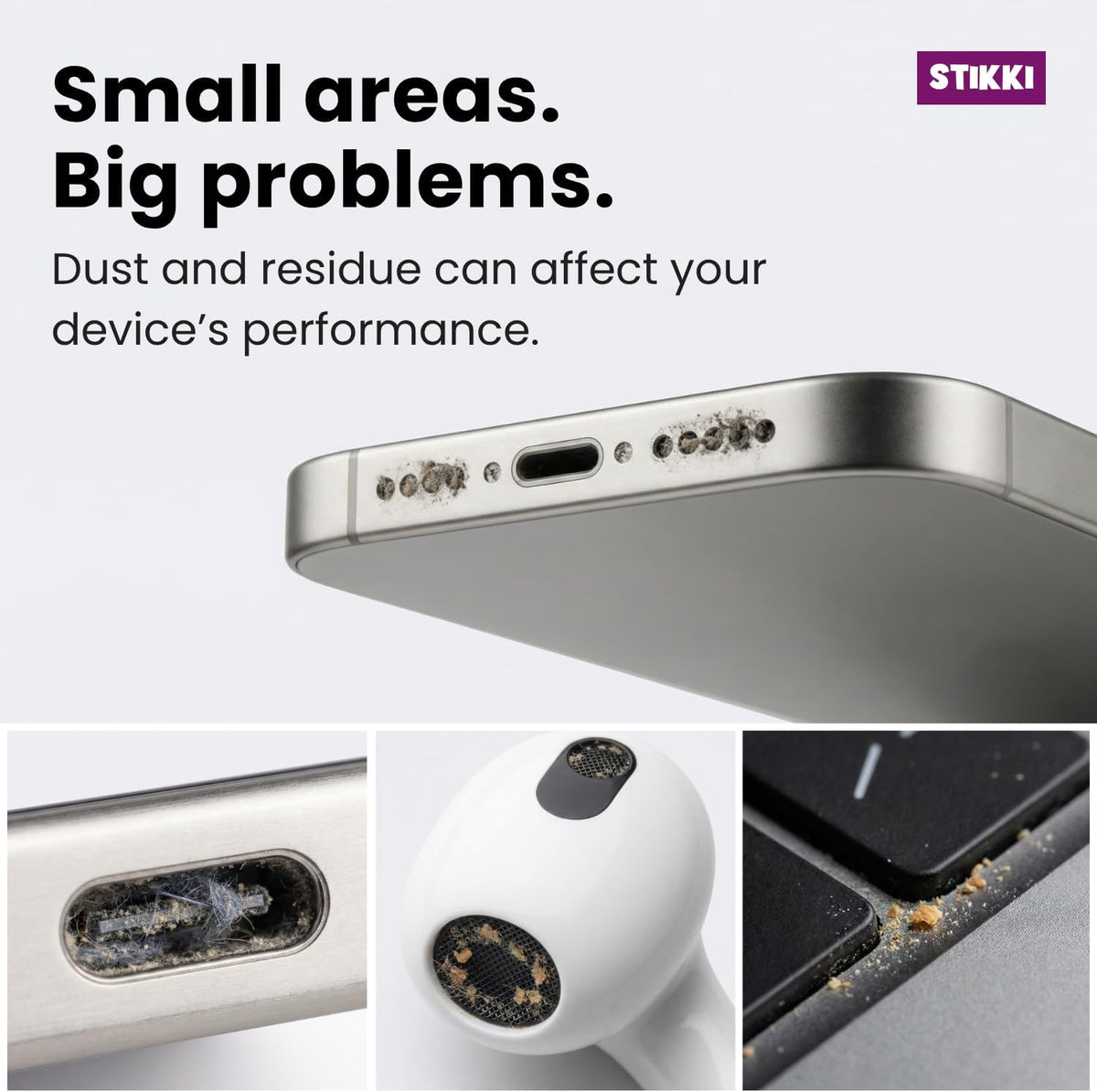 STIKKI Cleaning Putty & Precision Tools - Earbud, Port & Phone Cleaning Kit