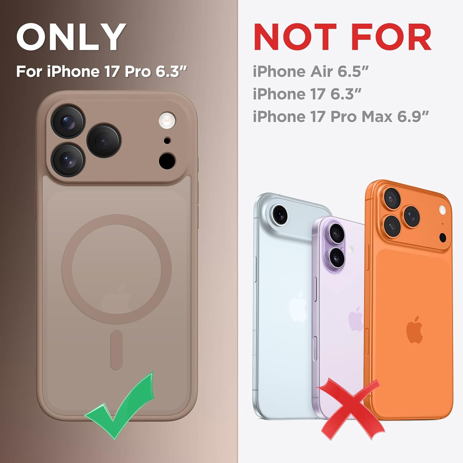 CAPRARO for iPhone 17 Pro Case, Compatible with MagSafe