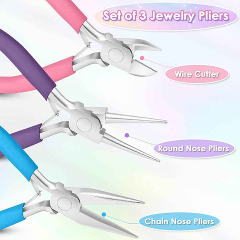 Pliers for Jewelry Making, Shynek Jewelry Pliers Set Includes Needle Nose Pliers, Round Nose Plier and Wire Cutters, Jewelry Making Tools for Jewelry Repair, Wire Wrapping, Beading and Crafts