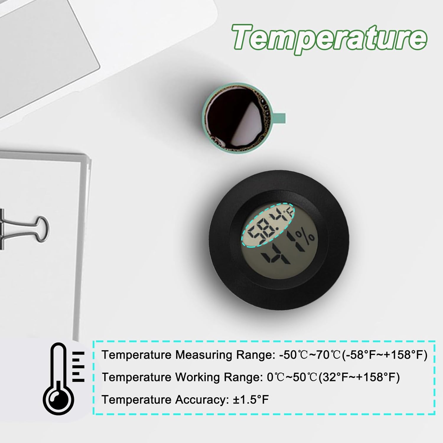 Serundo Auto Digital Hygrometer Thermometer Indoor/Outdoor Hygrometer 6PC