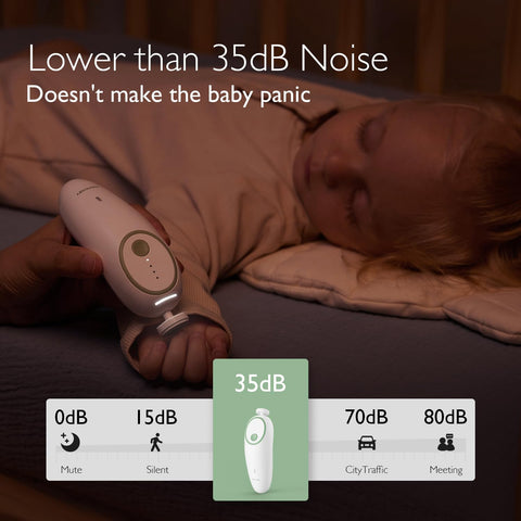 Momcozy Baby Nail File Electric, Gentle Night Light Baby Nail Trimmer