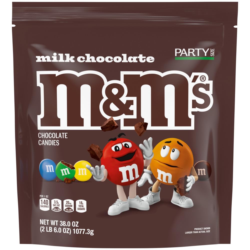 M&M'S Milk Chocolate Candy Bulk Pack, Party Size, 38 oz Bag