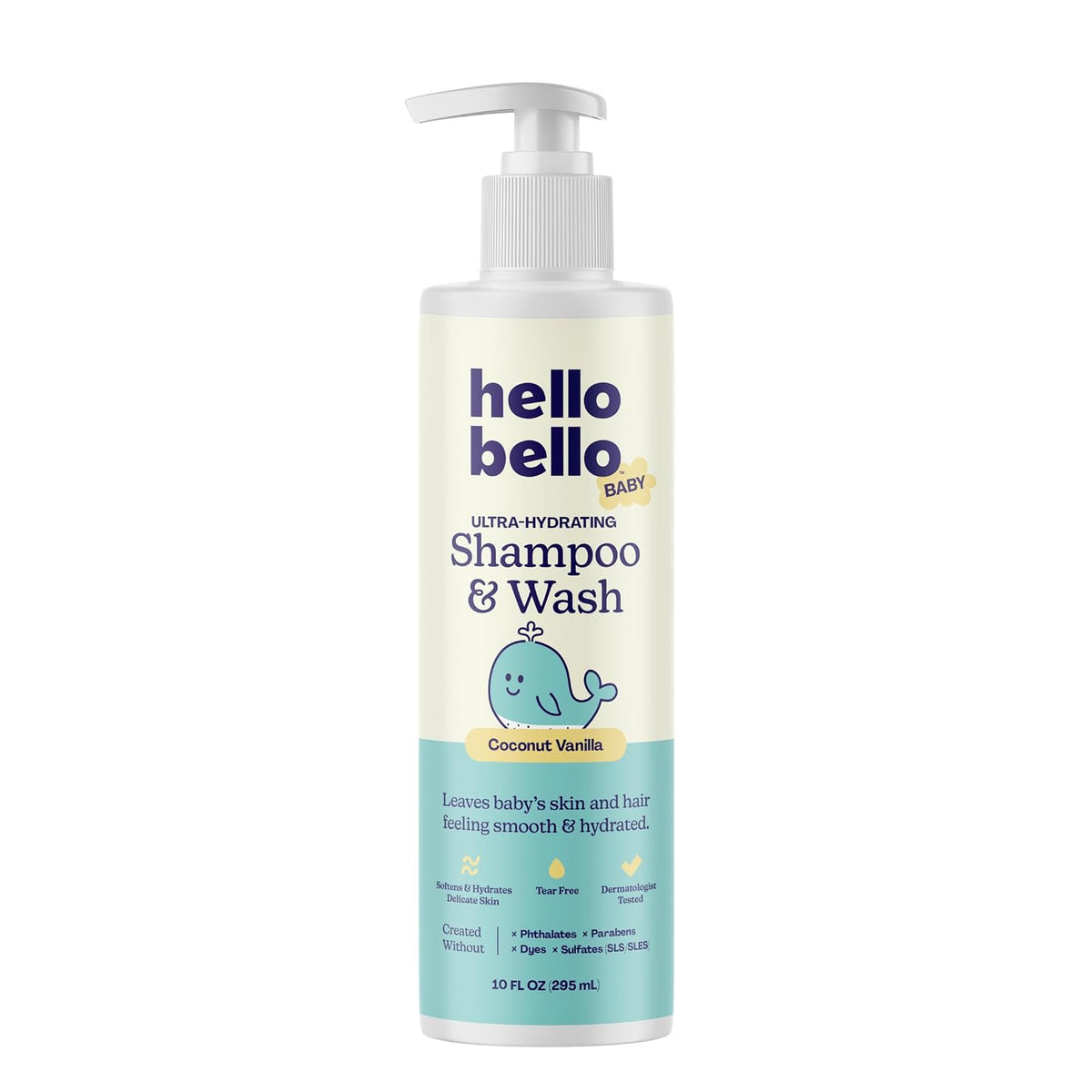 Hello Bello Baby Shampoo & Body Wash, Gentle Coconut Vanilla Scent, 10oz