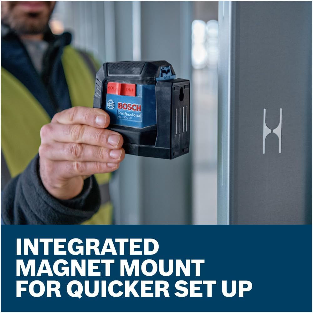 BOSCH GLL50-20G 50 Ft Green-Beam Self-Leveling Cross-Line Laser Level