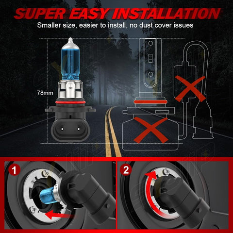 For Honda Odyssey 2011-2022 Headlight Bulbs, 9005 H11 High Low Beam, 4 PCS