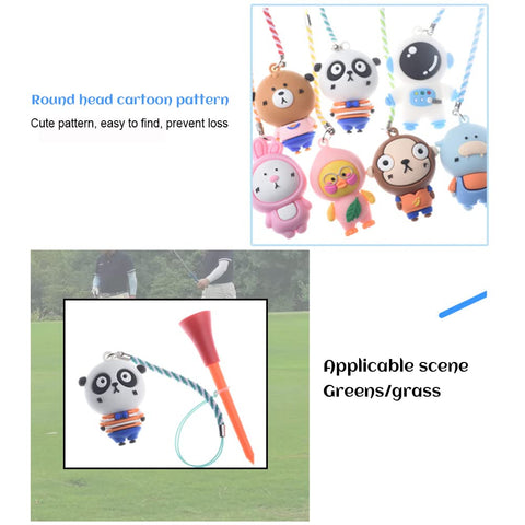 VGEBY 6Pcs Tee Hanger Cartoon Kunststoff Anti Lost Tee Hoop Mit Riemen Tee Holder (Blue + Gray)