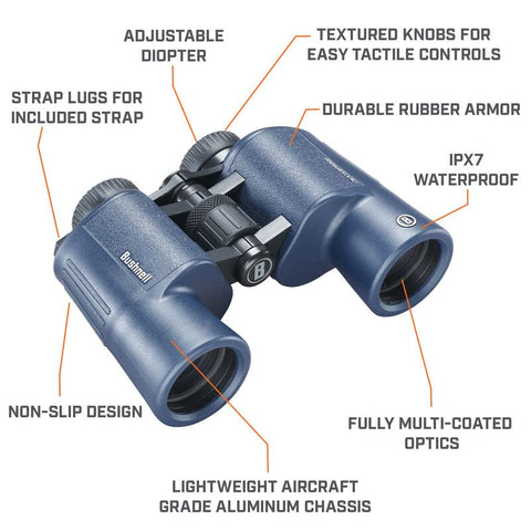 Bushnell H2O 12x42mm Binoculars, Waterproof and Fogproof Binoculars for Boating, Hiking, and Camping