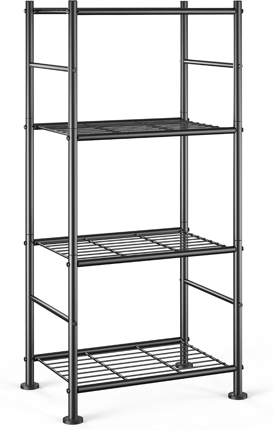 Sakugi 5-Tier Metal Storage Shelves Adjustable Feet, 32"x12"x71", Black
