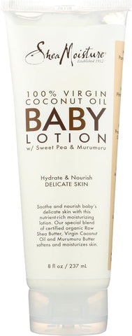 Shea Moisture 100 Percent Virgin Coconut Oil Baby Lotion for Kids - 8 Oz Body Lotion, 8 Ounce