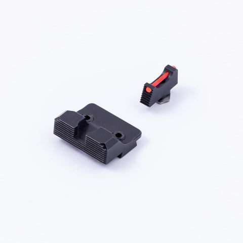 Wide-Notch Fiber-Optic Iron Sight Set for Glock Gen 1-5 Pistols 17-48 | Rapid-Acquisition Competition Sights by World Champion Robert Vogel | 9mm .40 .45 & 10mm | USPSA IDPA IPSC 3-Gun