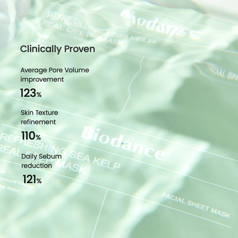 BIODANCE Refreshing Sea kelp Real Deep Mask, Overnight Hydrogel Mask, Calming, Oil & Sebum Control, Blemish Care 1.19oz(34g) x 4ea