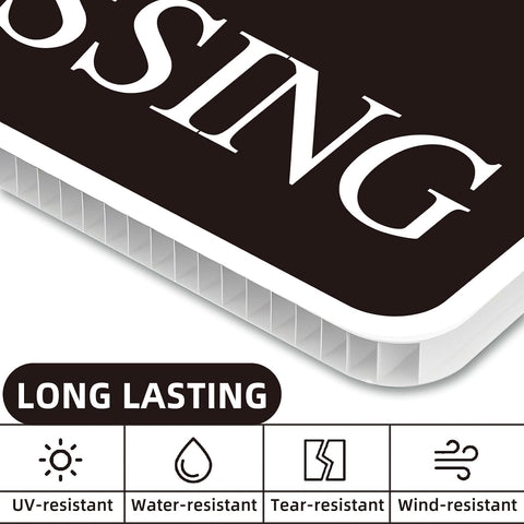 No Trespassing Signs Private Property, Large 2-Pack private property no trespassing sign 12"x12" Double-Sided H-Stake Metal Stakes, Outdoor Yard Sign, private property signs for Home and Front Door