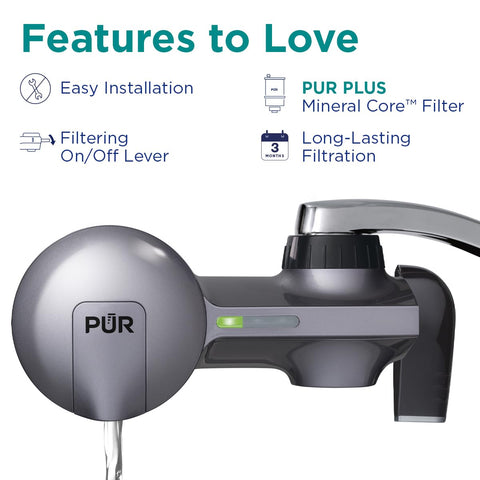 PUR Plus Horizontal Faucet Mount Filtration System with Lead Reduction