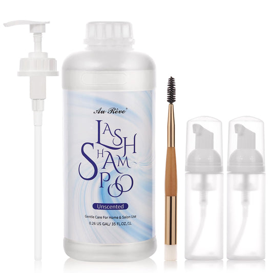 AuReve Lash Shampoo For Lash Extensions,1l Lash Extension Shampoo,Easy To Use And Rinse, For Home Use And Salon,Lash And Brow Shampoo (UNSCENT)