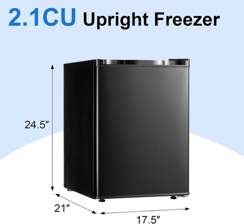 DOGHLY 2.1 Cu Ft Upright Freezer, Reversible Door Mini Freezer, Dorm Use
