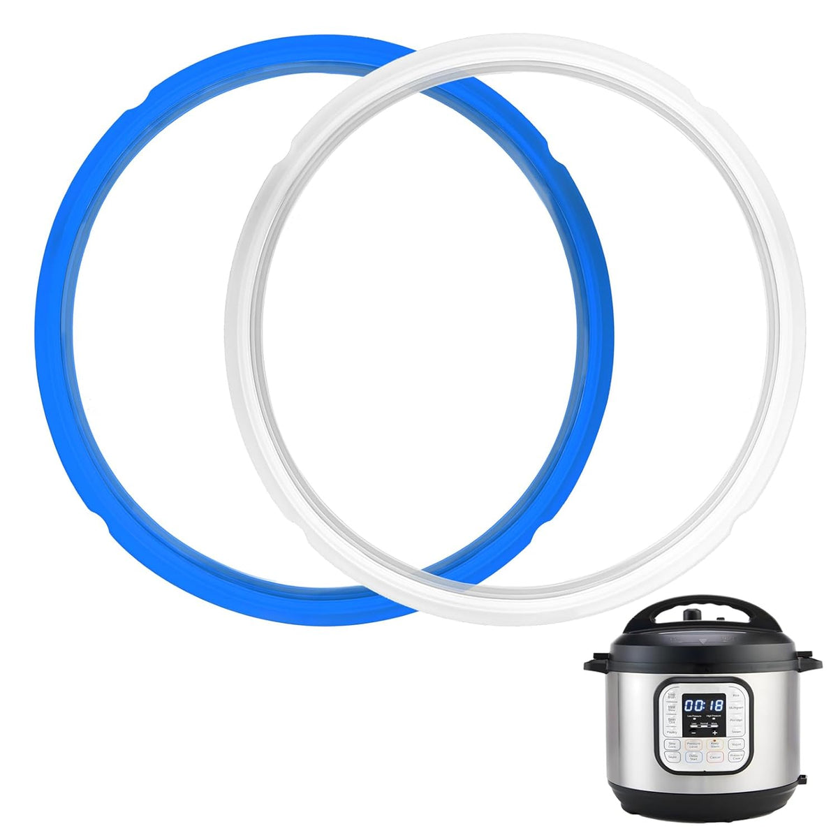 2 Pack Sealing Ring 6QT for Instant Pot, Food-Grade Silicone Seal Rings Replacement for Instant Pot 6 Quart, Gasket for Instantpot Sealing Ring 6 Qt Clear, Blue