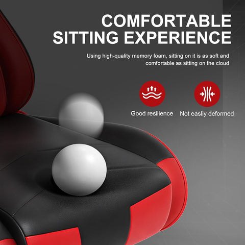 GTPLAYER Gaming Chair with Footrest, Ergonomic Computer Game Desk Chair, Reclining Chair Seat Height Adjustment, Swivel Rocker with Headrest and Lumbar (Red)