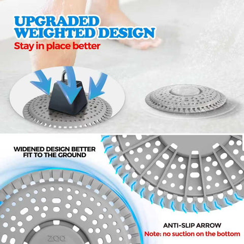 Zaa Shower Drain Hair Catcher Silicone Flat Floor Strainer Protector