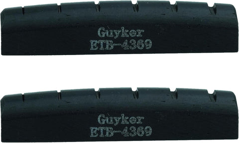 Guyker 42mm Guitar Bone Nut - Black Pre-Slotted Bone Nuts for 6 String ST Strat Style Electric Guitar Replacement Parts Accessories 42mm*3.5mm*6mm (2 Pieces), ETB4236