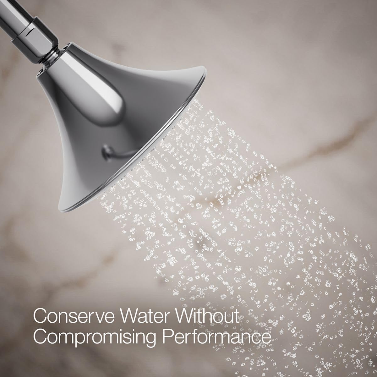 KOHLER 10282-AK-CP Forté® Single-function showerhead, 2.5 GPM, Corrosion Resistant Finish, Polished Chrome