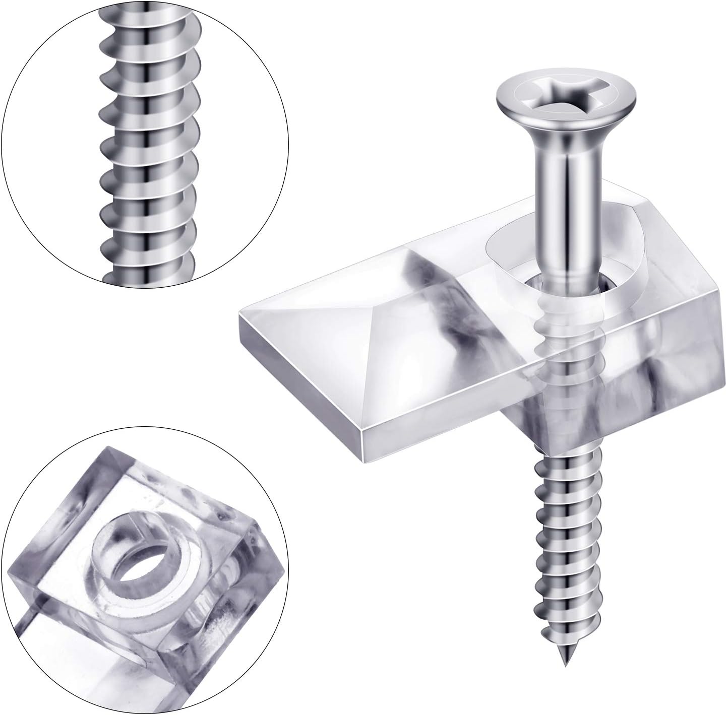 Blulu 20 Pack Glass Mirror Holder Clips for Wall Mounting