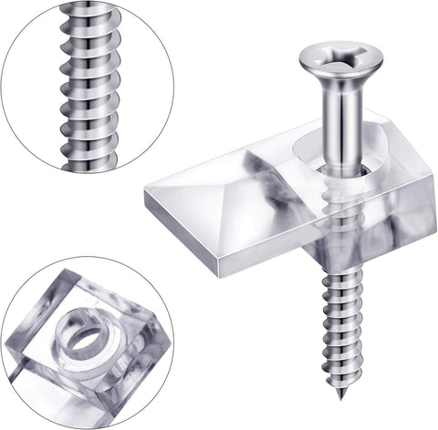 Blulu 20 Pack Glass Mirror Holder Clips for Wall Mounting
