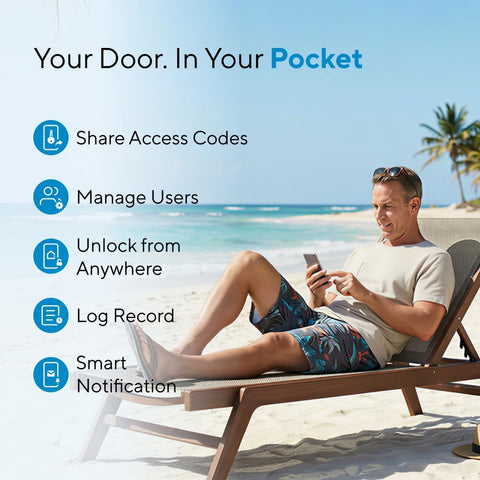ULTRALOQ U-Bolt WiFi Smart Lock with Door Sensor, App Remote Access