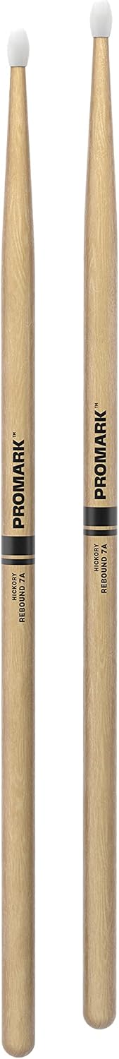 ProMark Rebound 7A Hickory Drumsticks, Oval Nylon Tip, 1 Pair