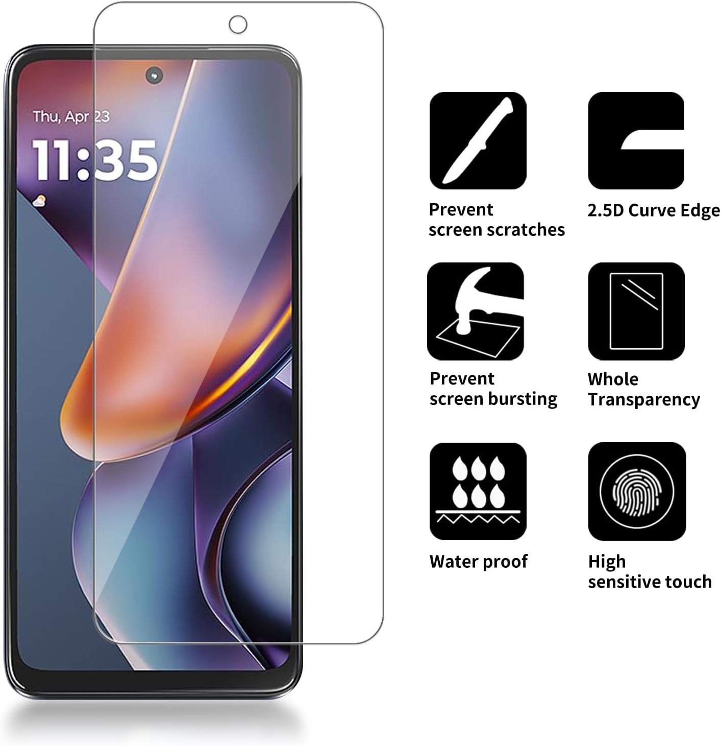 4 Pack Glass Screen Protector Compatible for Motorola Moto G 5G (2026/2025) / XT2613 / XT2513 [9H Hardness]-HD Screen Tempered Glass, Scratch Resistant,Easy Install [Case Friendly]