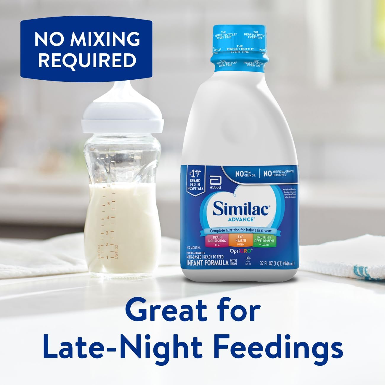 Similac Advance Infant Formula With Iron, Ready-to-Feed Baby Formula, 32-fl-oz Bottle